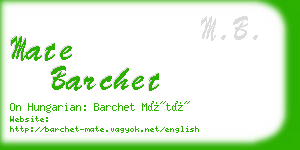 mate barchet business card